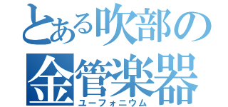 とある吹部の金管楽器（ユーフォニウム）