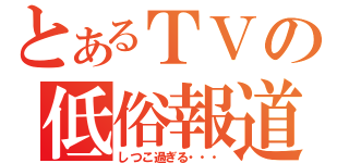 とあるＴＶの低俗報道（しつこ過ぎる・・・）