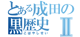 とある成田の黒歴史Ⅱ（こばやしせい）
