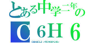 とある中学二年のＣ６Ｈ６（Ｃ６Ｈ４ＣＬ２ パラジクロロベンゼン）