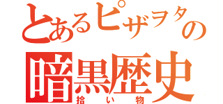 とあるピザヲタの暗黒歴史（拾い物）