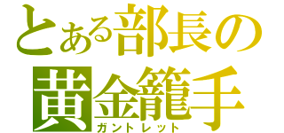 とある部長の黄金籠手（ガントレット）