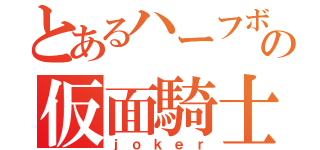 とあるハーフボイルドの仮面騎士（ｊｏｋｅｒ）