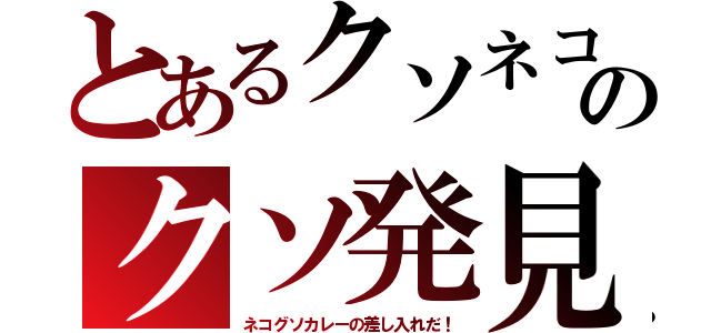 とあるクソネコのクソ発見（ネコグソカレーの差し入れだ！）