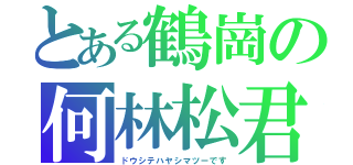 とある鶴崗の何林松君（ドウシテハヤシマツーです）