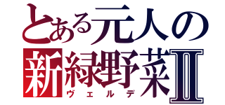 とある元人の新緑野菜Ⅱ（ヴェルデ）