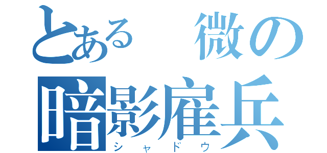 とある隠微の暗影雇兵（シャドウ）