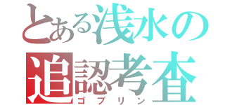 とある浅水の追認考査（ゴブリン）