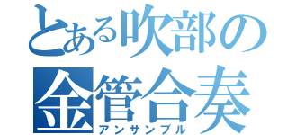 とある吹部の金管合奏（アンサンブル）