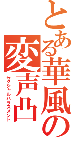 とある華風の変声凸（セクシャルハラスメント）