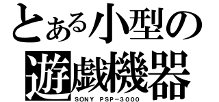 とある小型の遊戯機器（ＳＯＮＹ ＰＳＰ－３０００）