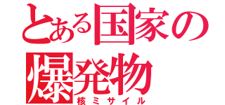 とある国家の爆発物（核ミサイル）