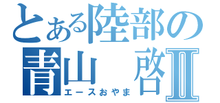 とある陸部の青山 啓Ⅱ（エースおやま）