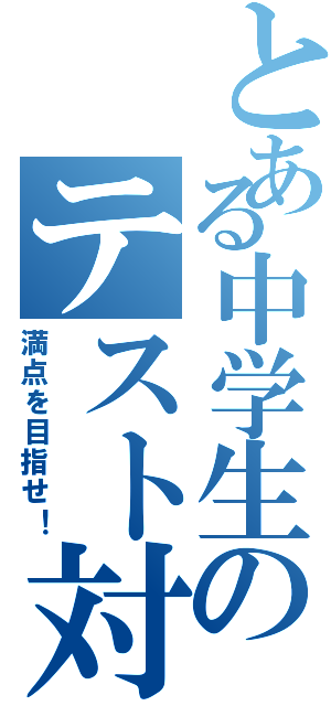 とある中学生のテスト対策（満点を目指せ！）