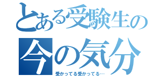 とある受験生の今の気分（受かってる受かってる…）