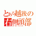 とある越後の右側頭部（ポーカーフェイス）