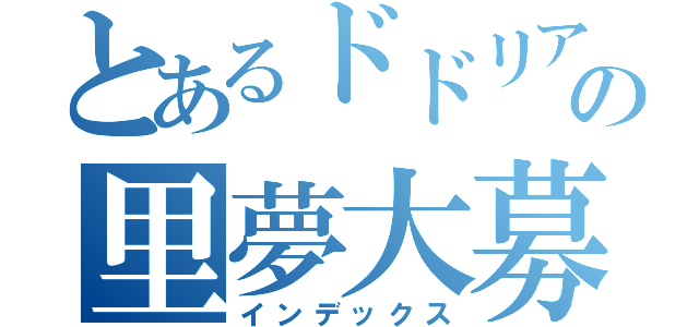 とあるドドリア里夢の里夢大募金（インデックス）