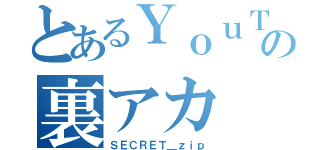 とあるＹｏｕＴｕｂｅｒの裏アカ（ＳＥＣＲＥＴ＿ｚｉｐ）