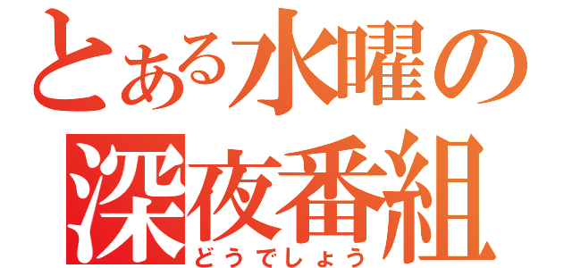 とある水曜の深夜番組（どうでしょう）