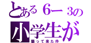 とある６ー３の小学生が（襲って来た件）