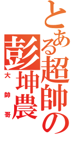 とある超帥の彭坤農（大帥哥）