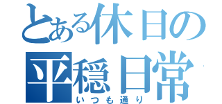 とある休日の平穏日常（いつも通り）