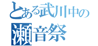 とある武川中の瀬音祭（）