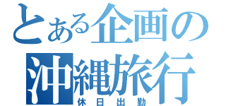 とある企画の沖縄旅行（休日出勤）