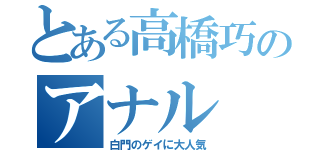 とある高橋巧のアナル（白門のゲイに大人気）