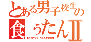 とある男子校生の食ぅたんⅡ（男子校生という名の仮想悪魔）