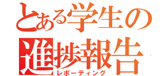 とある学生の進捗報告（レポーティング）