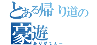 とある帰り道の豪遊（ありがてぇー）