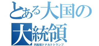 とある大国の大統領（共和党ドナルドトランプ）