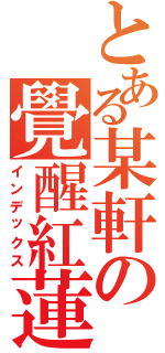 とある某軒の覺醒紅蓮（インデックス）