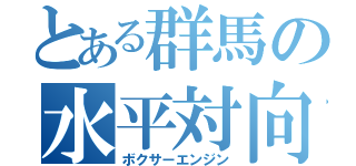 とある群馬の水平対向（ボクサーエンジン）