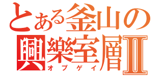 とある釜山の興樂室層Ⅱ（オプゲイ）