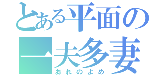 とある平面の一夫多妻（おれのよめ）