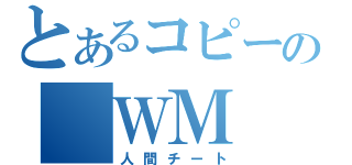 とあるコピーの　ＷＭ（人間チート）