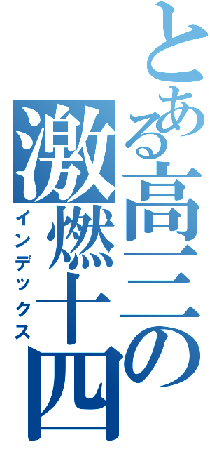 とある高三の激燃十四（インデックス）