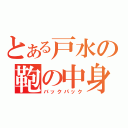 とある戸水の鞄の中身（バックパック）