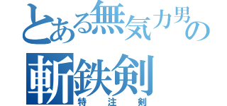 とある無気力男の斬鉄剣（特注剣）