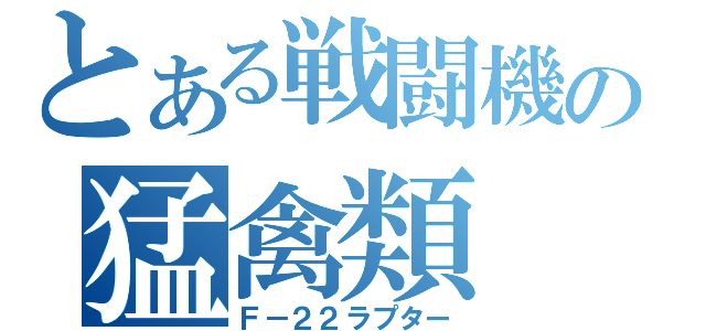 とある戦闘機の猛禽類（Ｆ－２２ラプター）