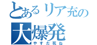 とあるリア充の大爆発（やすだ死ね）