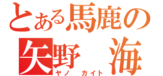 とある馬鹿の矢野　海斗（ヤノ　カイト）