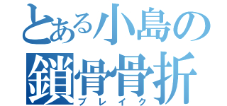 とある小島の鎖骨骨折（ブレイク）