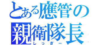 とある應管の親衛隊長（しっぎー）