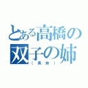 とある高橋の双子の姉（（男前））