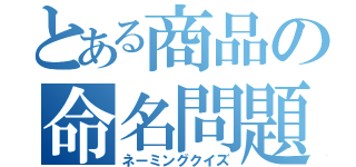 とある商品の命名問題（ネーミングクイズ）