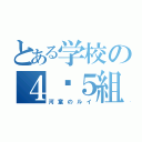 とある学校の４〜５組の（河童のルイ）