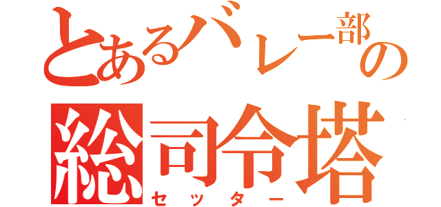 とあるバレー部の総司令塔（セッター）